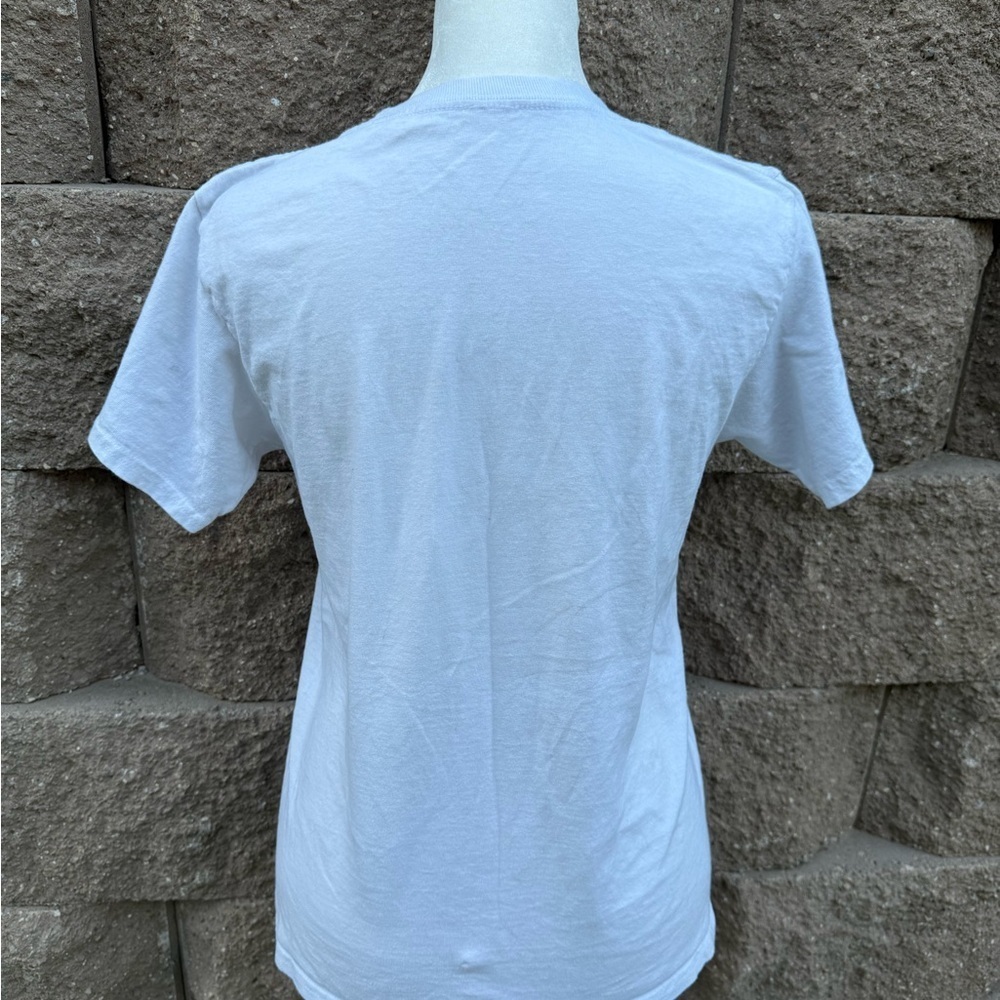 White Graphic Tee with Deer Print color changing in the sun, kids medium -no tag - Picture 4 of 5